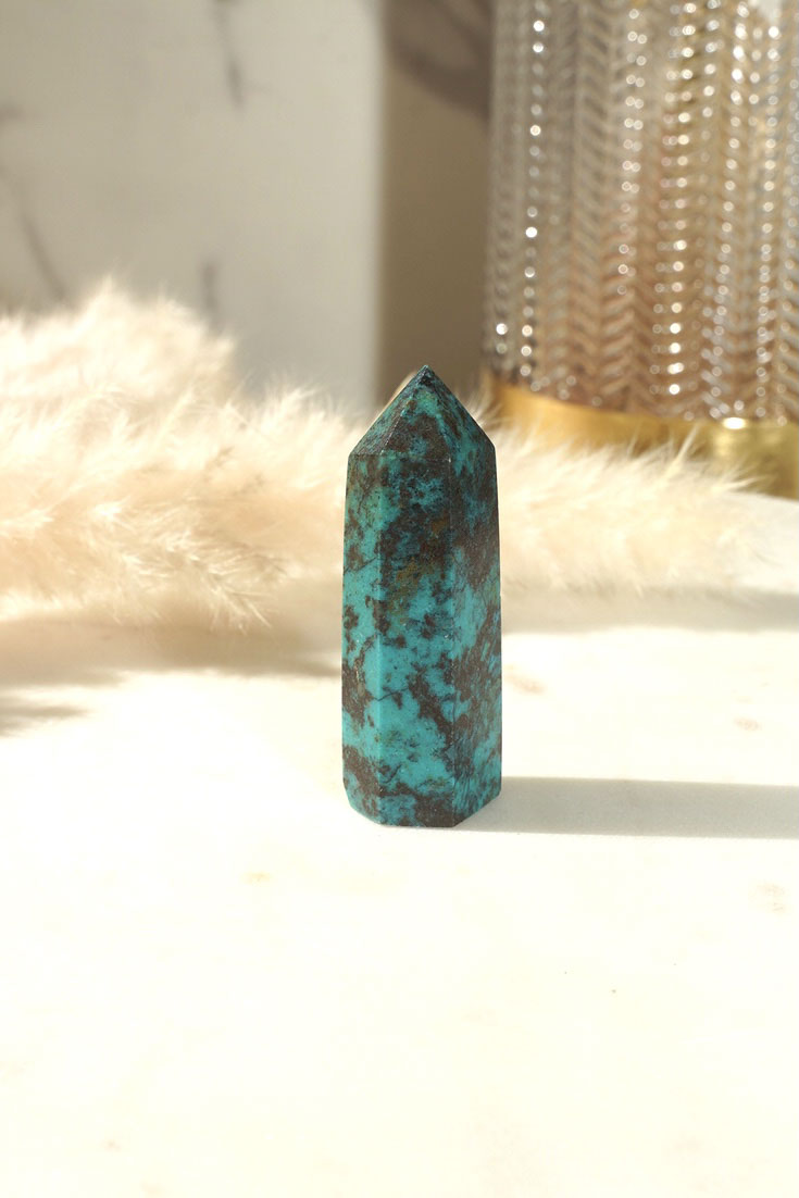 Chrysocolla Tower - Dream Den Crystals