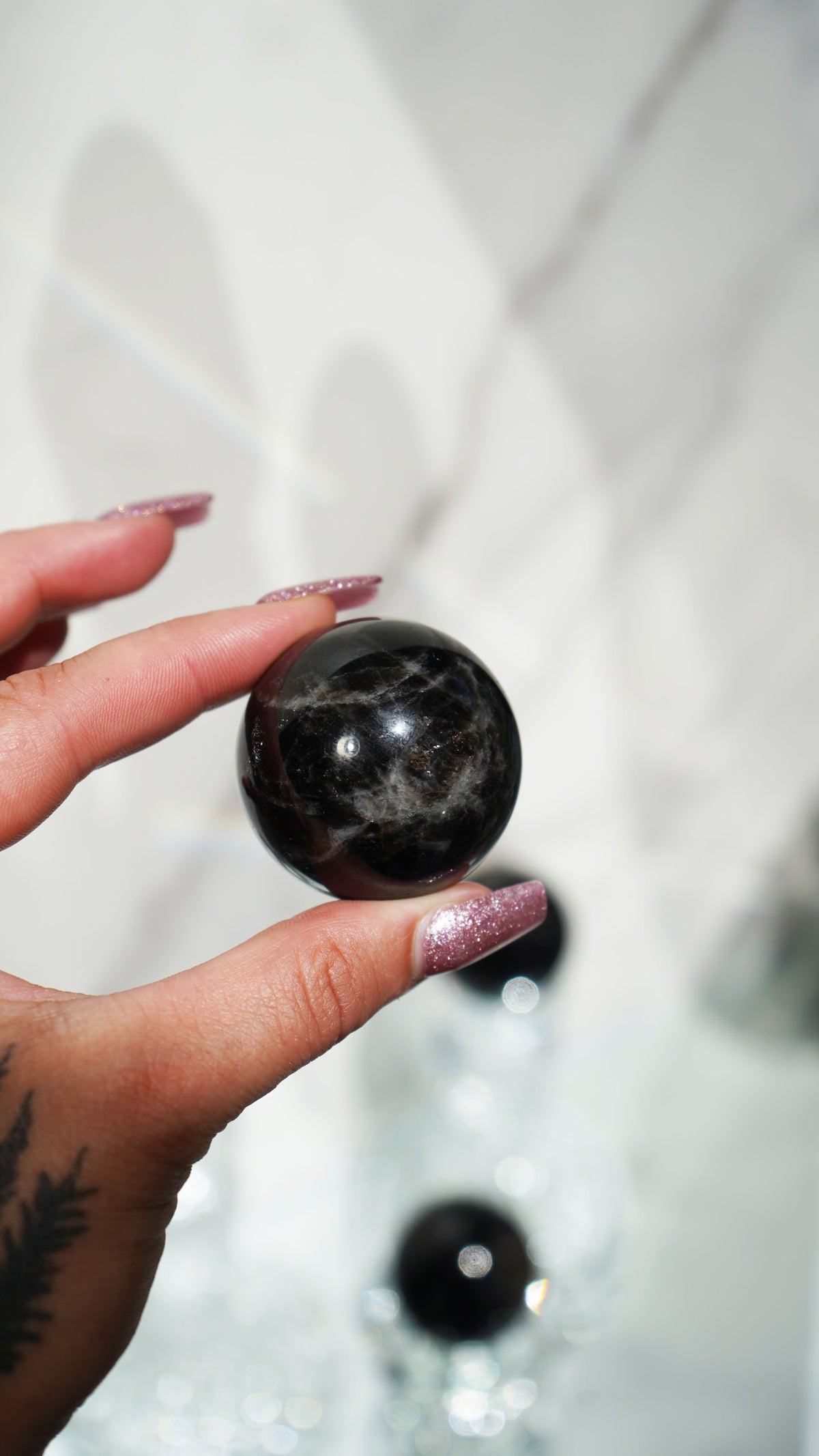 Black Rose Quartz Sphere