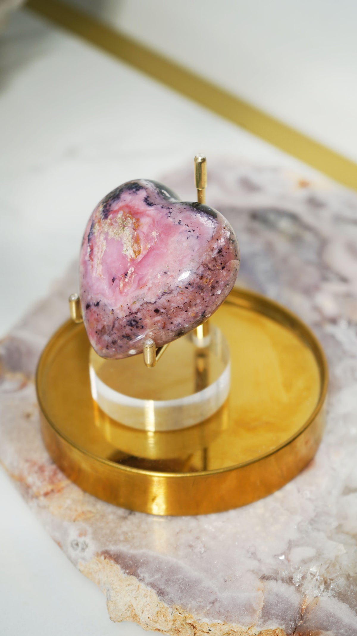 Strawberry Pink Opal Heart