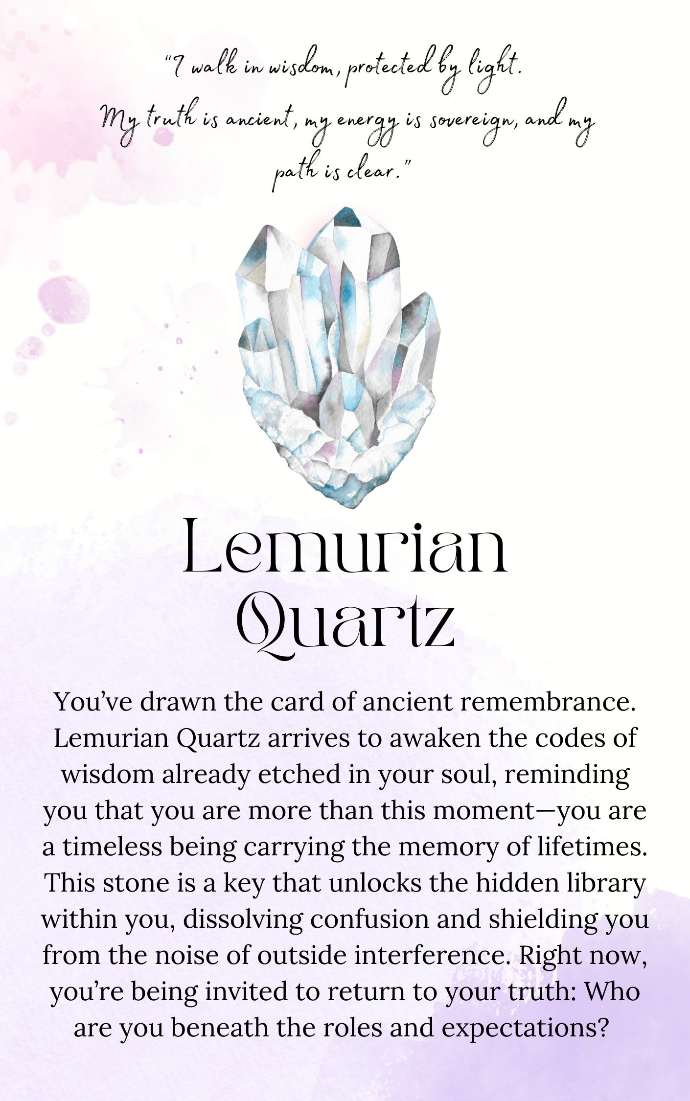 Crystal Protection Oracle Deck