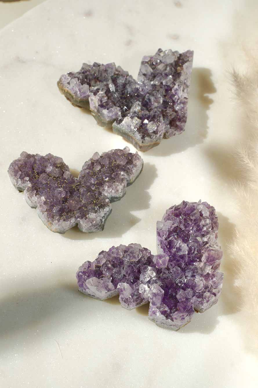 Amethyst Butterfly Cluster - Dream Den Crystals