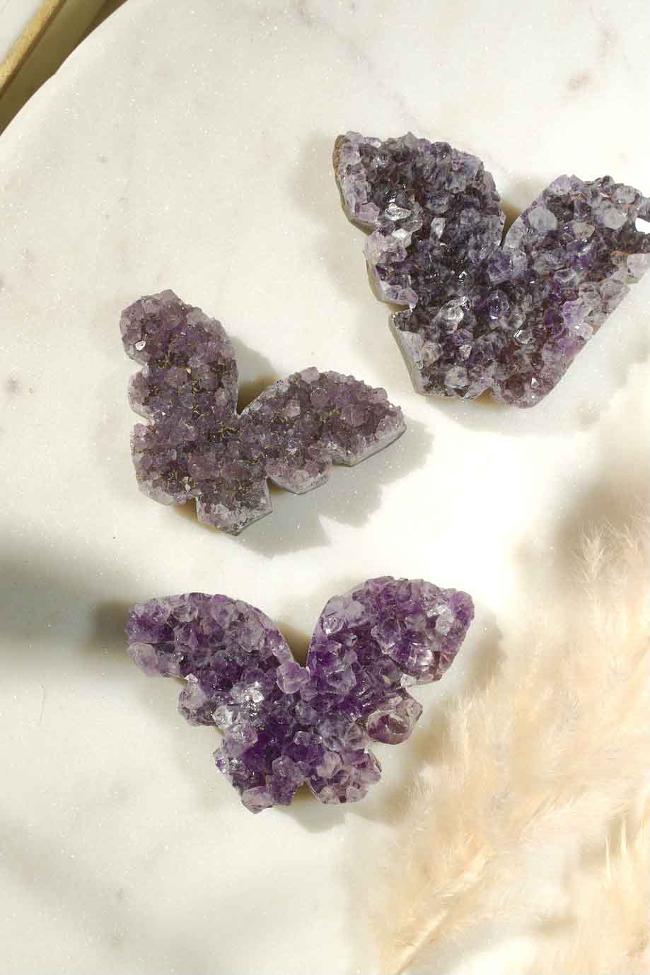 Amethyst Butterfly Cluster - Dream Den Crystals