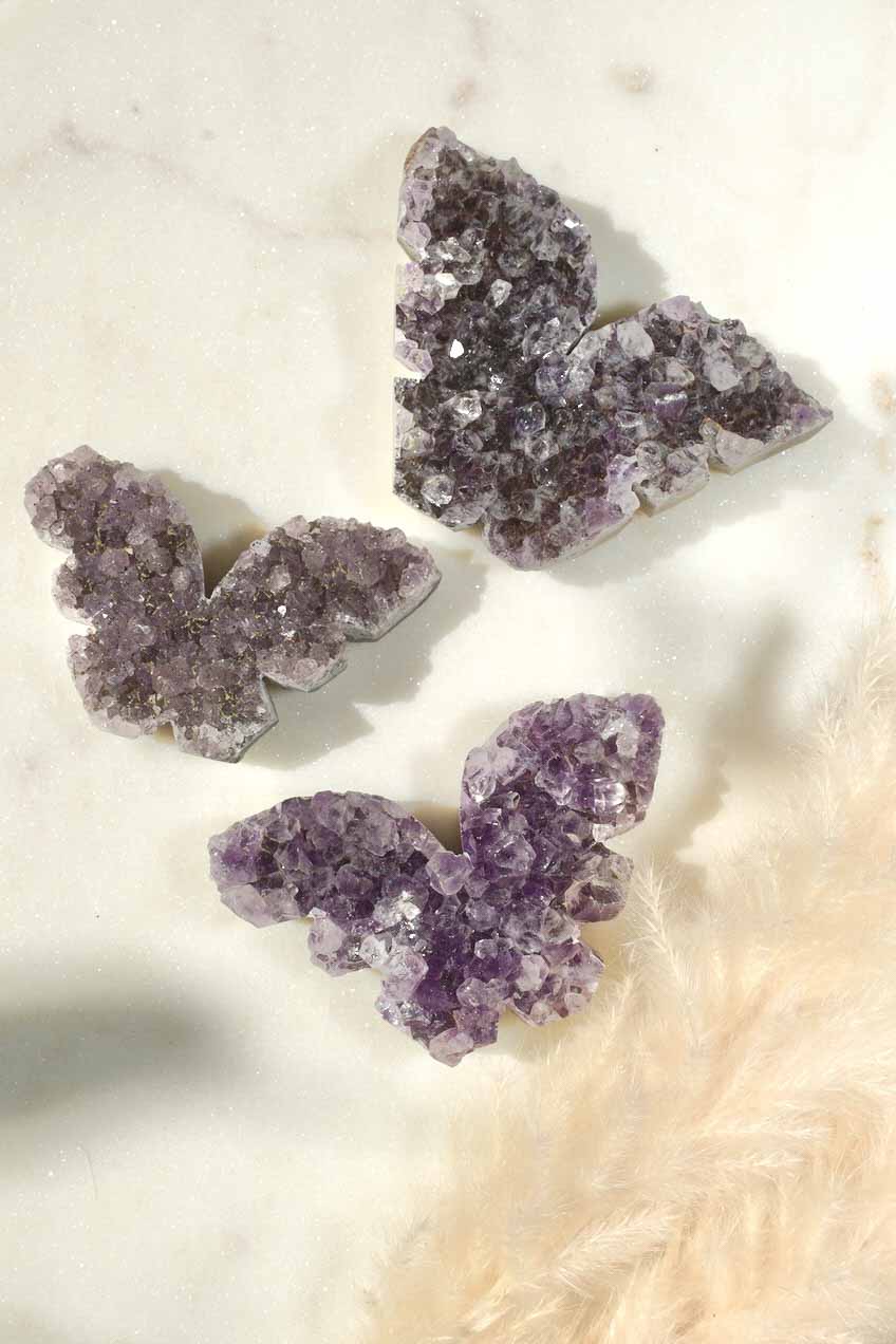 Amethyst Butterfly Cluster - Dream Den Crystals