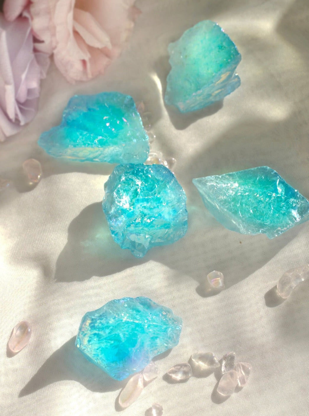 Aqua Aura Quartz Freeform - Dream Den Crystals