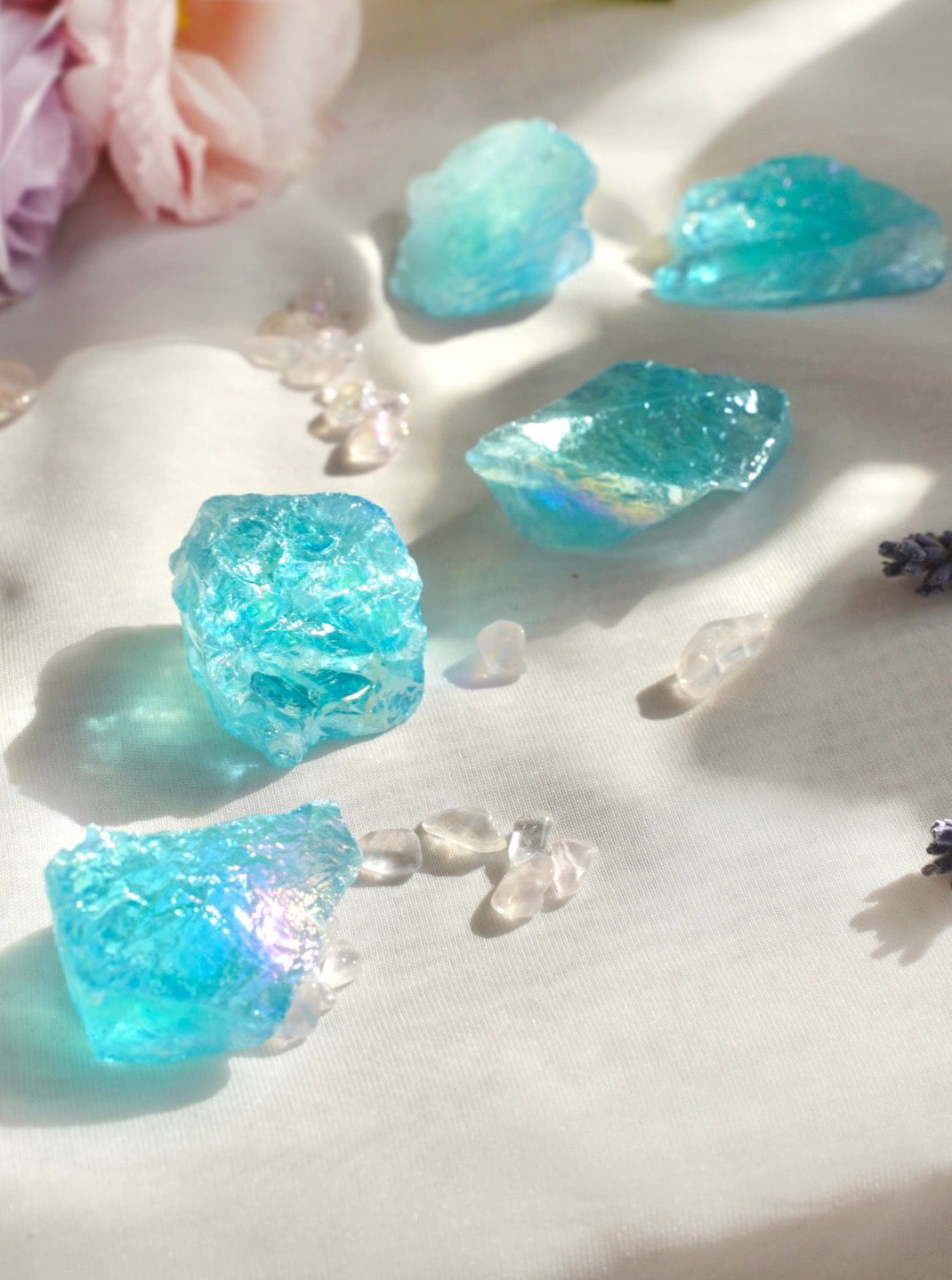 Aqua Aura Quartz Freeform - Dream Den Crystals