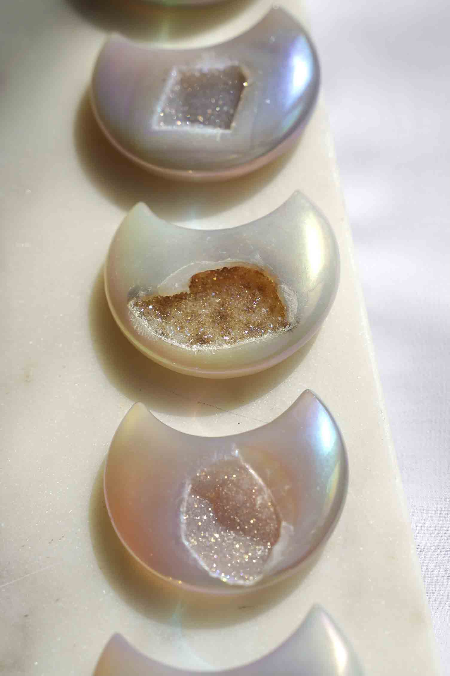 Aura Agate Druzy Moon - Dream Den Crystals