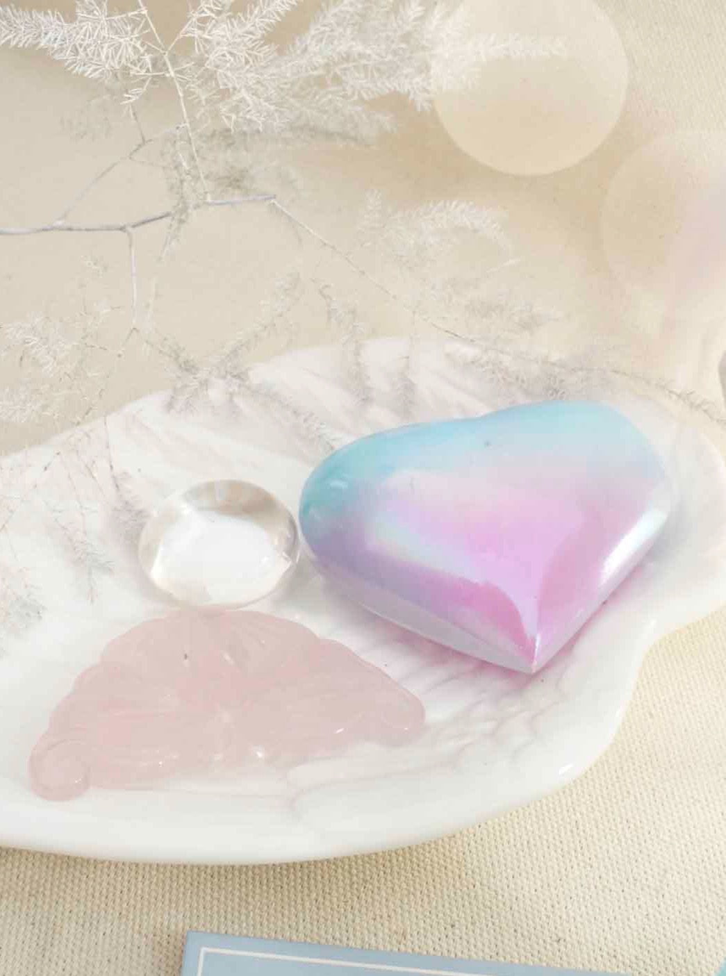 Aura Selenite Heart - Dream Den Crystals