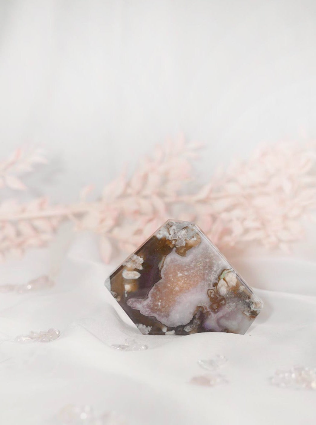 Black Flower Agate Slab - Dream Den Crystals