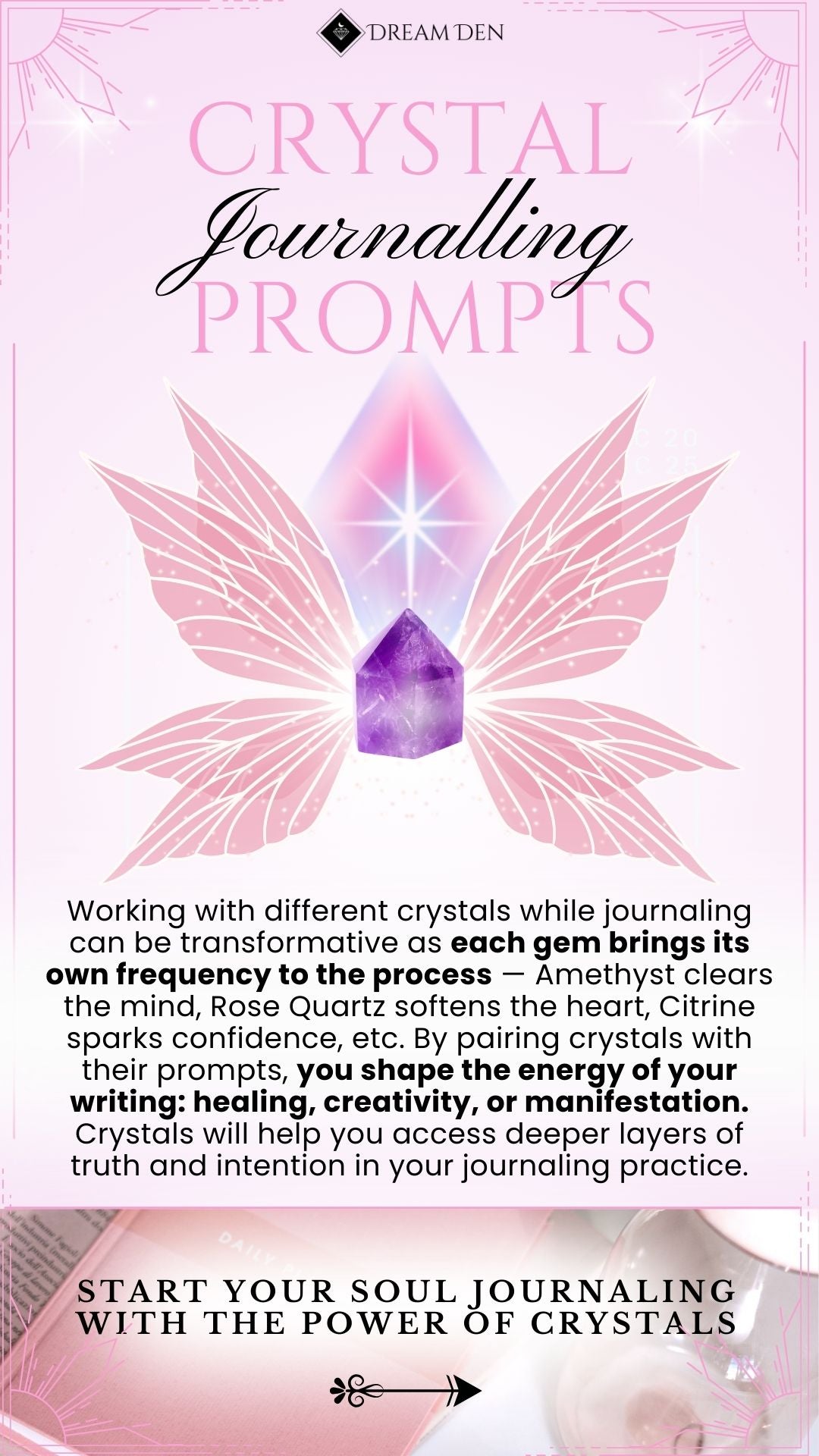 20 Crystal Journal Prompts: for Manifestation, Magic &amp; Inner Healing (PDF)
