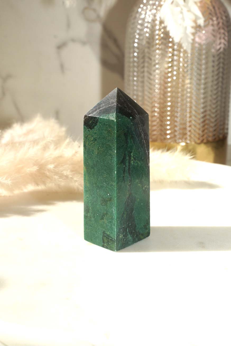 Emerald Jasper Tower - Dream Den Crystals
