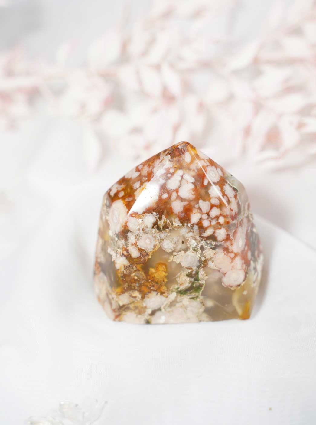 Flower Agate Tower (SOLD OUT) - Dream Den Crystals