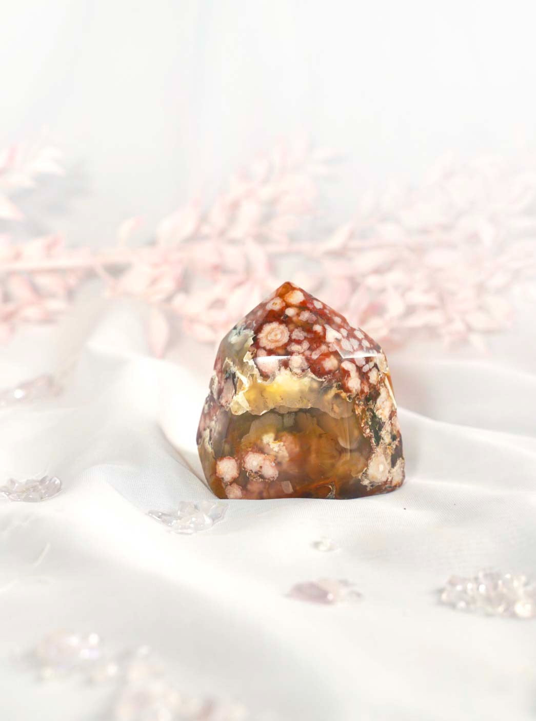 Flower Agate Tower (SOLD OUT) - Dream Den Crystals