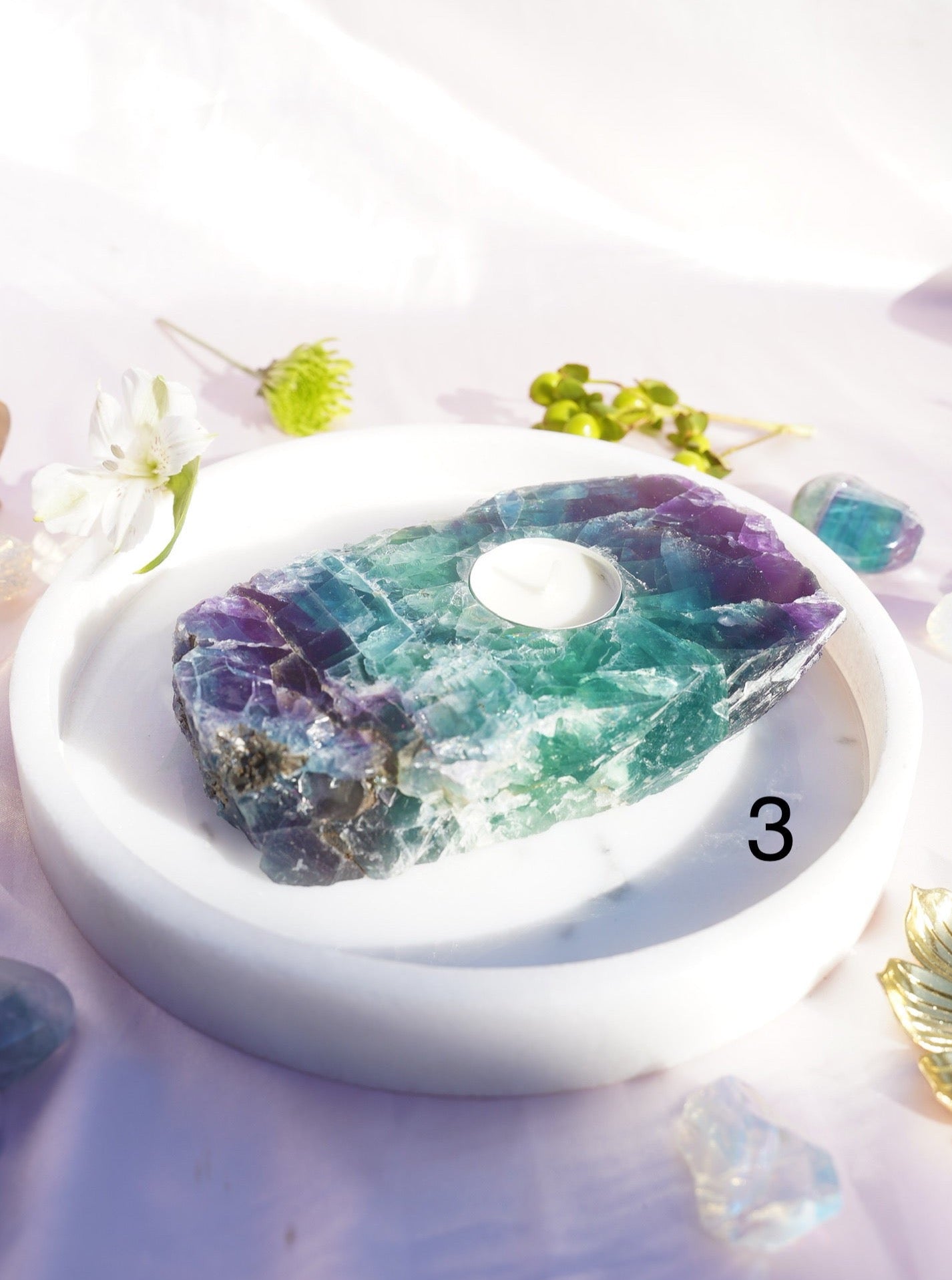 Fluorite Candle Holder - Dream Den Crystals