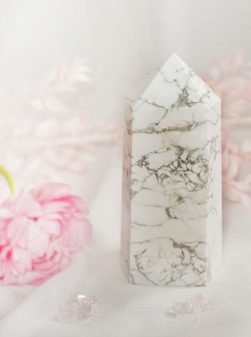Howlite Tower - Dream Den Crystals