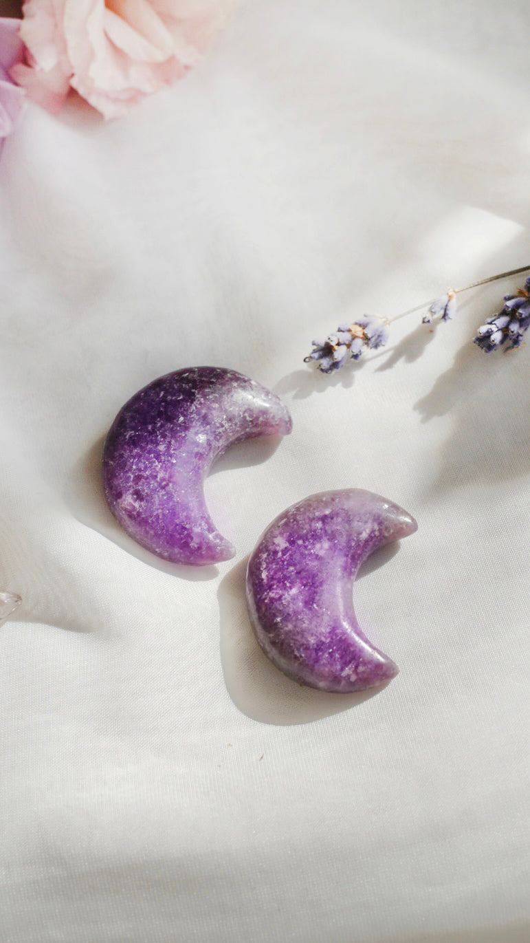 Lepidolite Moon - Dream Den Crystals