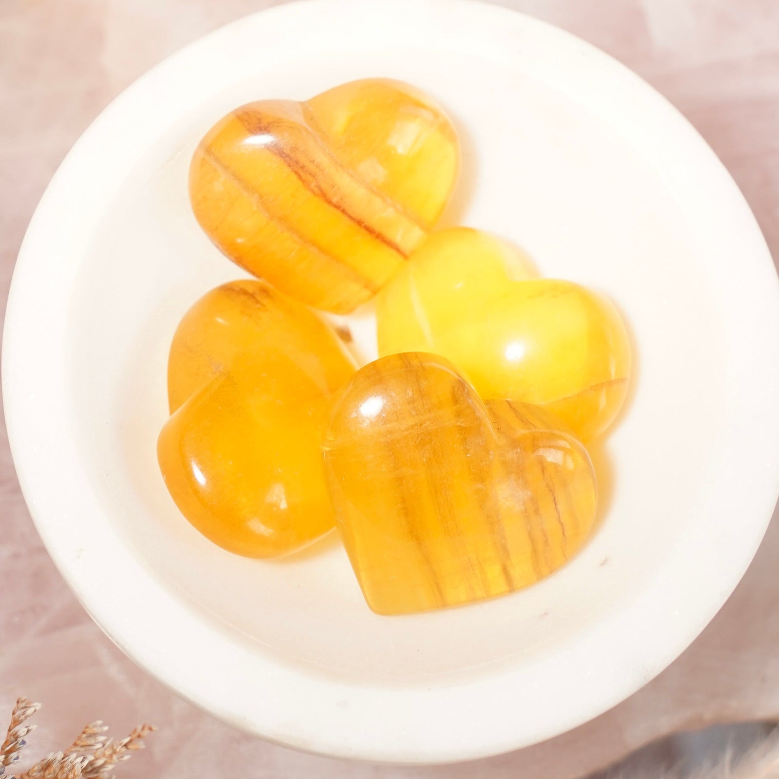 Yellow Fluorite Heart - Dream Den Crystals