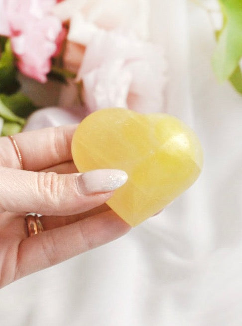 Lemon Calcite Heart - Dream Den Crystals