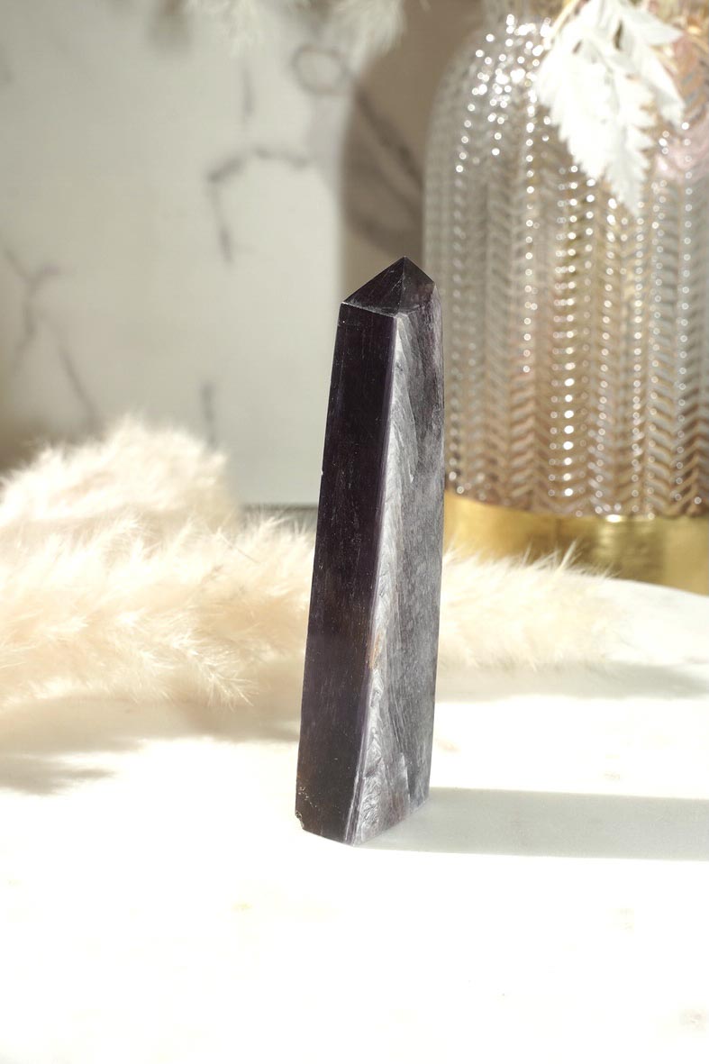 Gem Lepidolite Tower - Dream Den Crystals