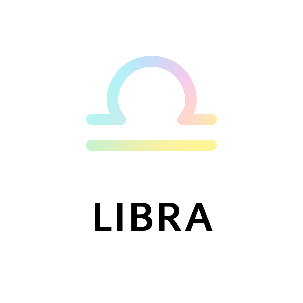 Libra zodiac sign symbol with a gradient color on a white background