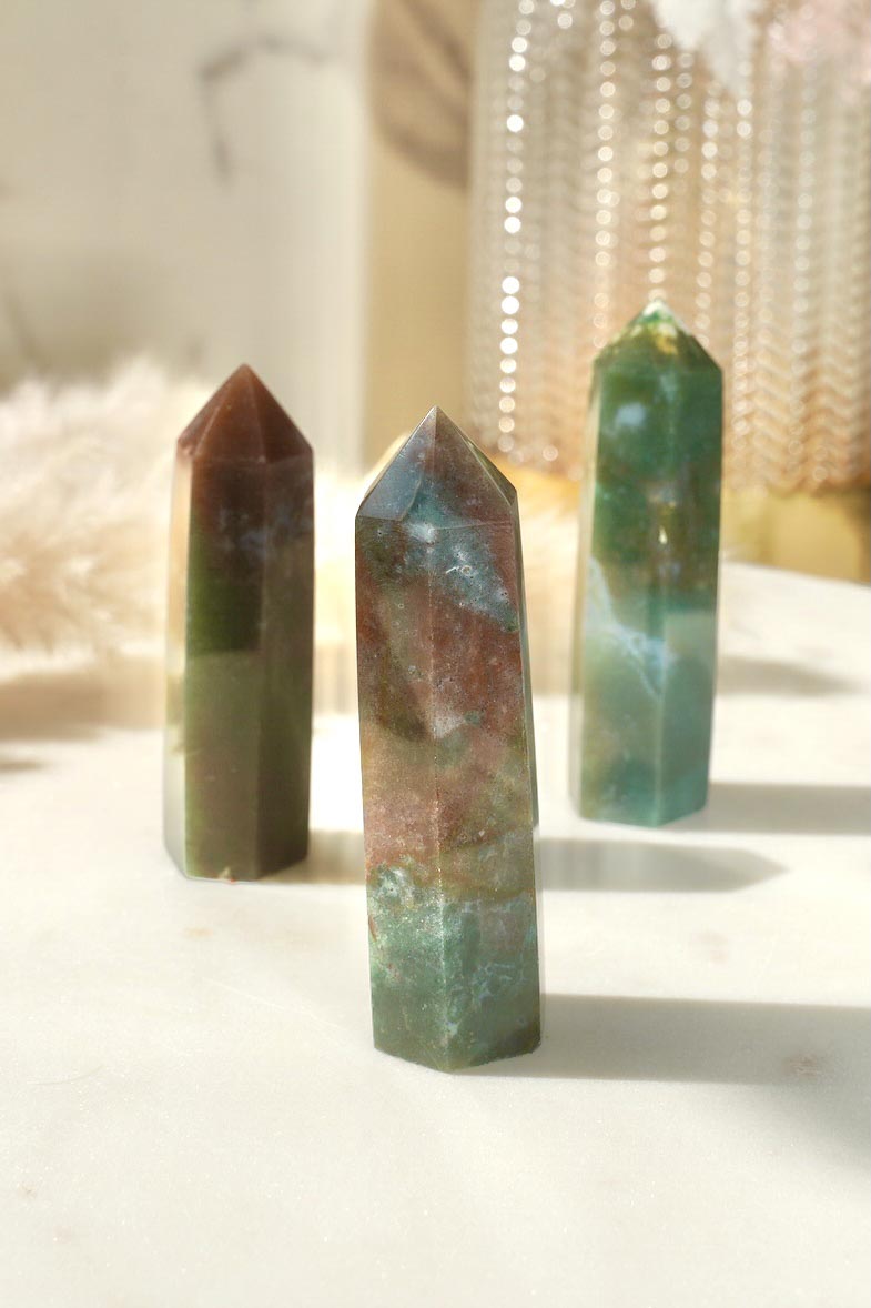 Ocean Jasper Tower - Dream Den Crystals