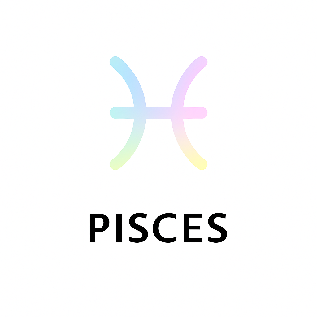 Pisces zodiac symbol with a gradient color scheme on a white background