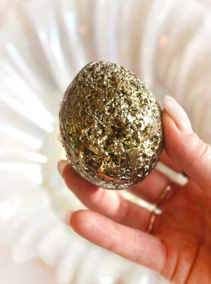 Pyrite Druzy Egg - Dream Den Crystals