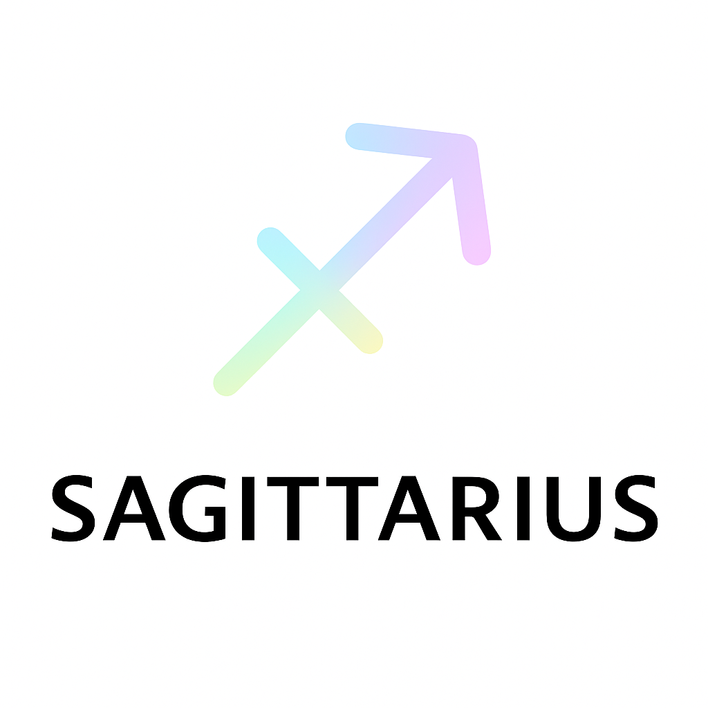 Sagittarius zodiac sign symbol with a gradient color on a white background