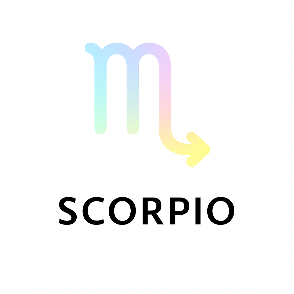 Colorful Scorpio zodiac symbol on a white background