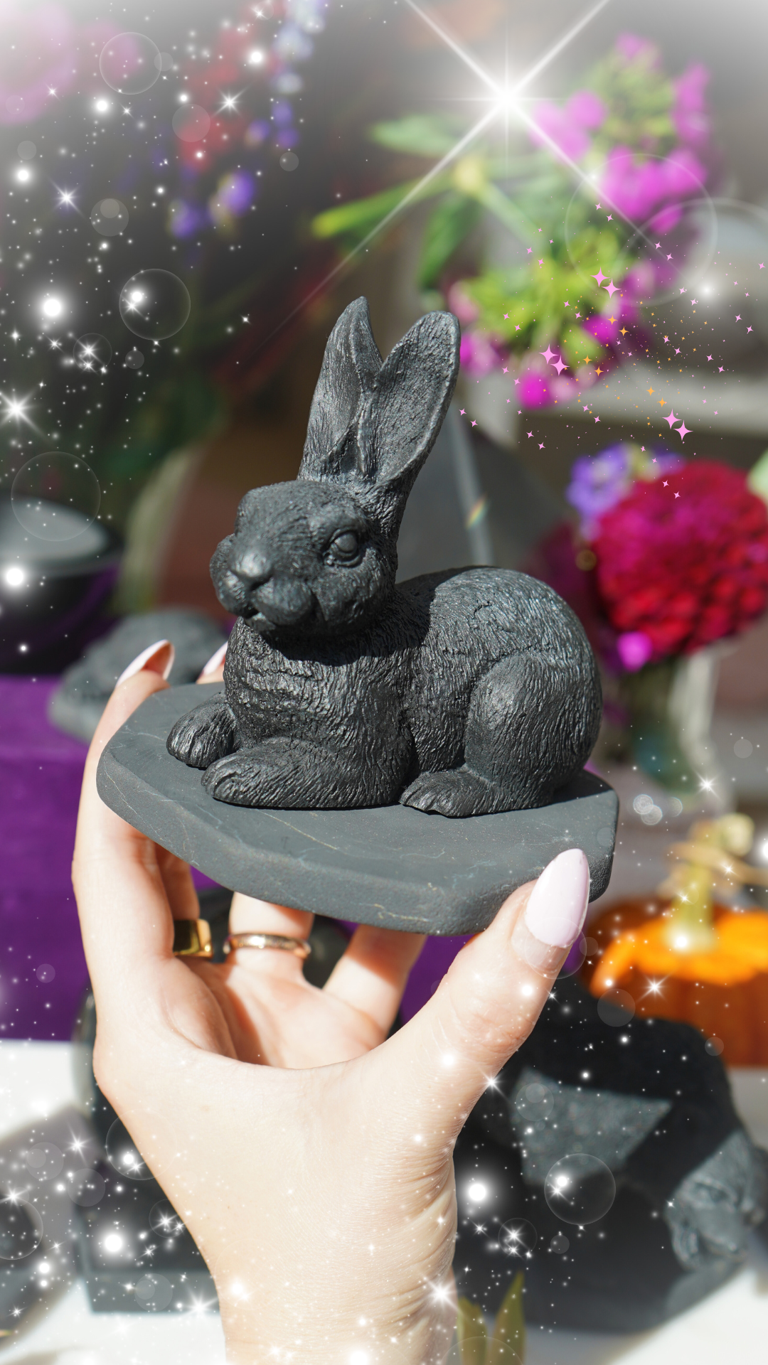 Shungite Rabbit - Symbol of Intuition, Safety &amp; EMF Protection