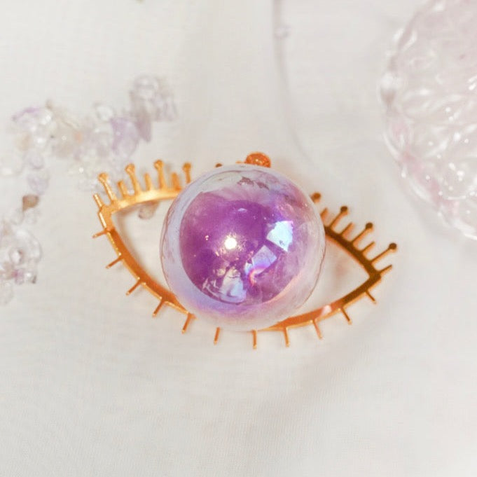 Aura Amethyst Sphere - Dream Den Crystals