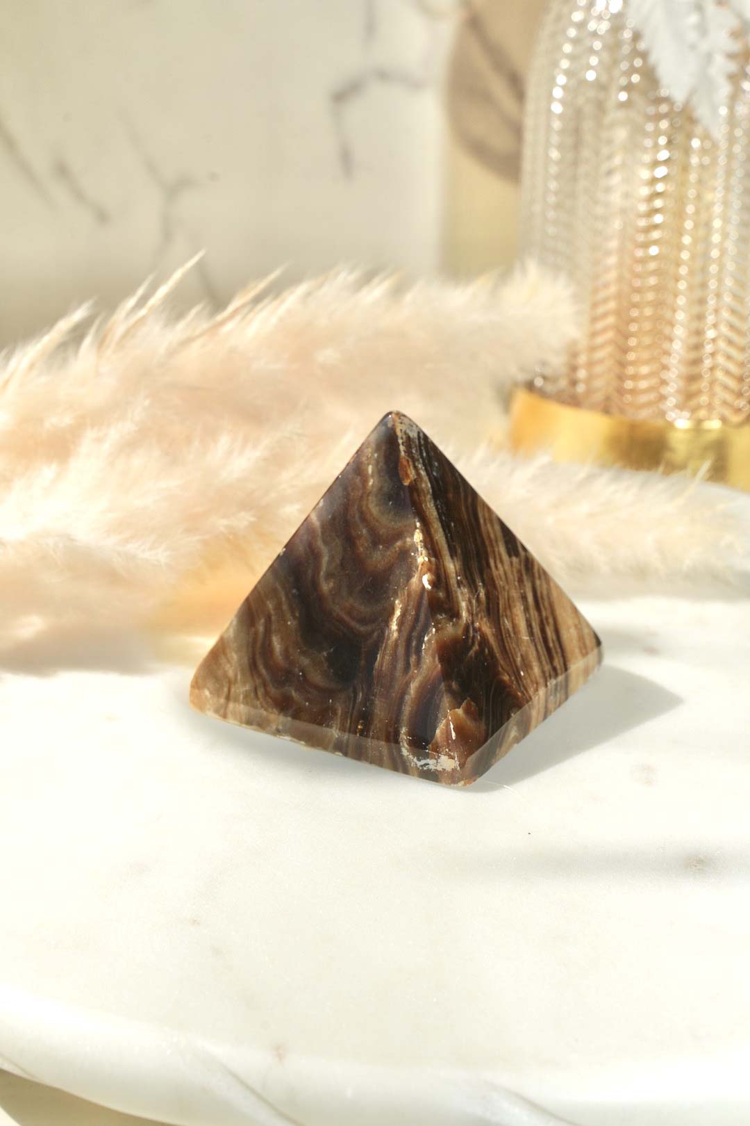 Chocolate Calcite Pyramid - Dream Den Crystals