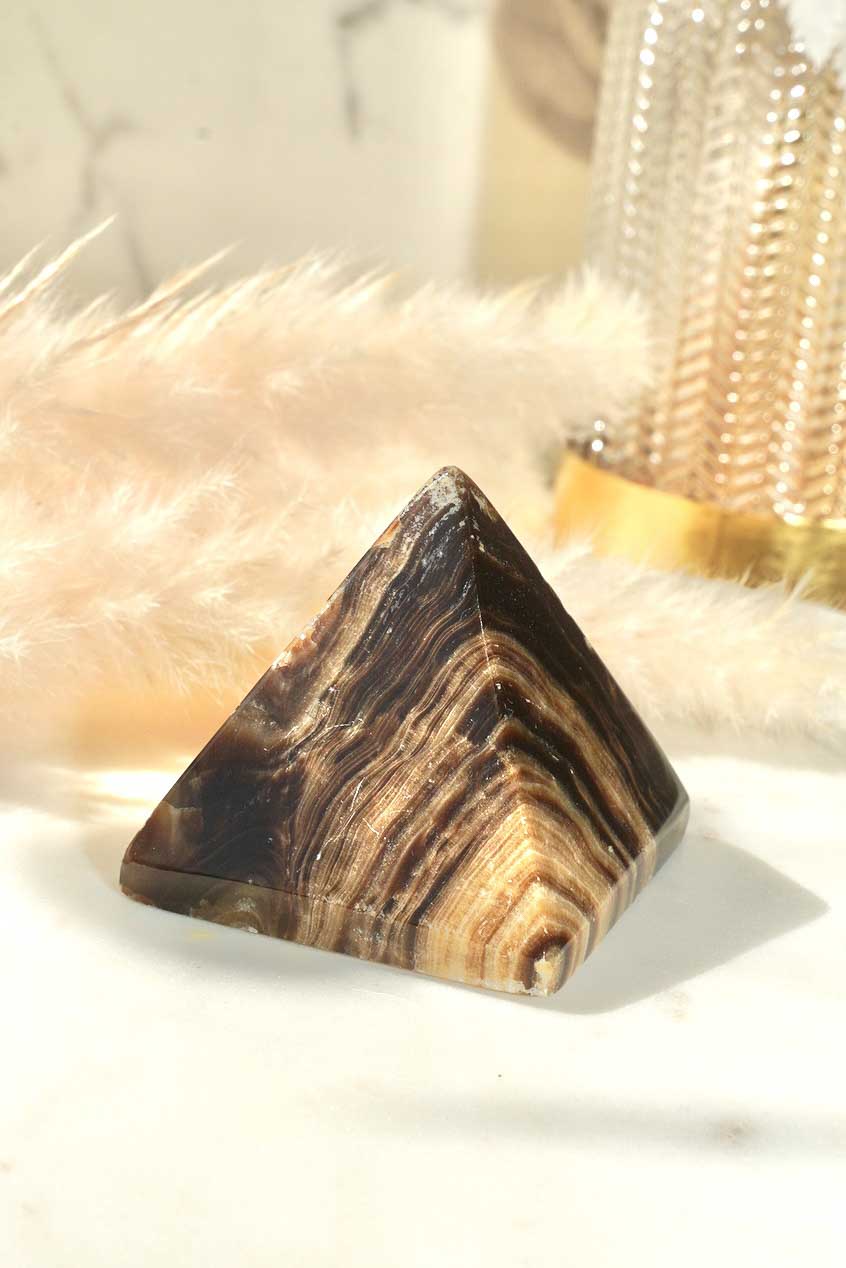 Chocolate Calcite Pyramid - Dream Den Crystals