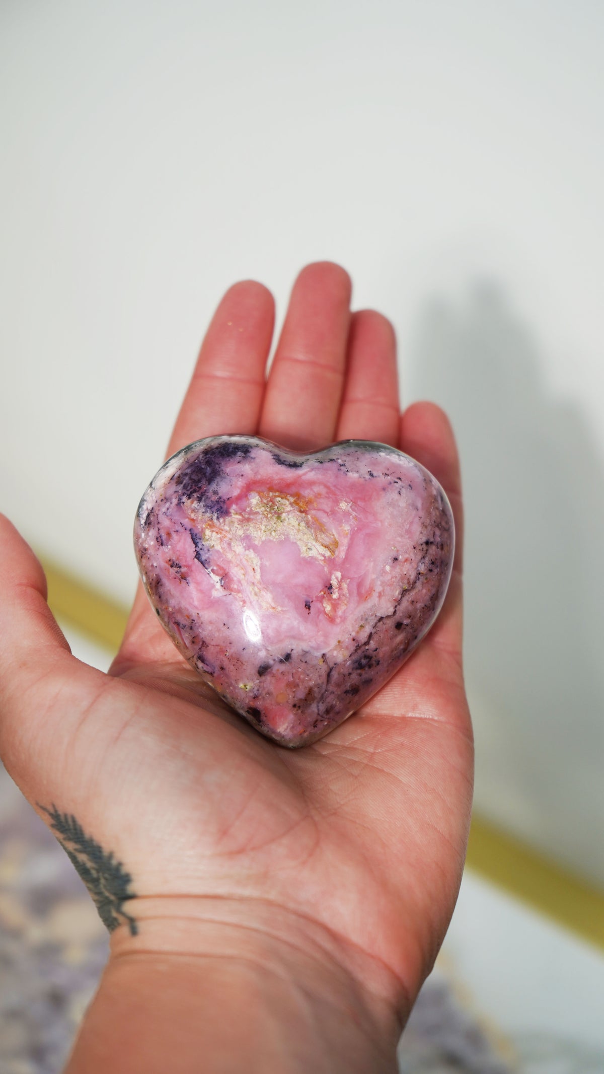 Strawberry Pink Opal Heart