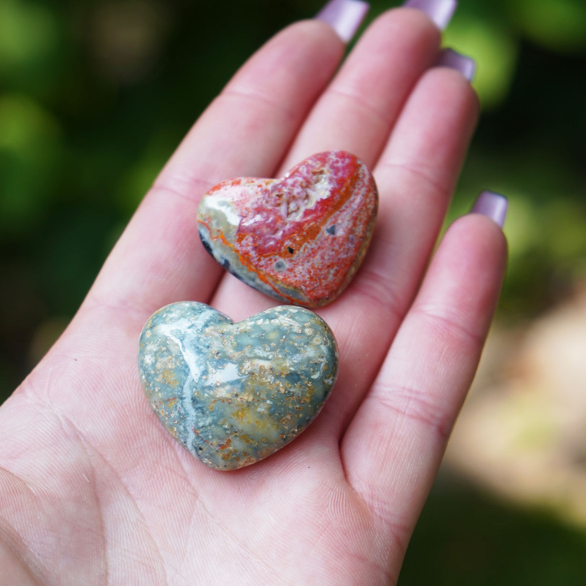 Magma Chalcedony Heart Palm