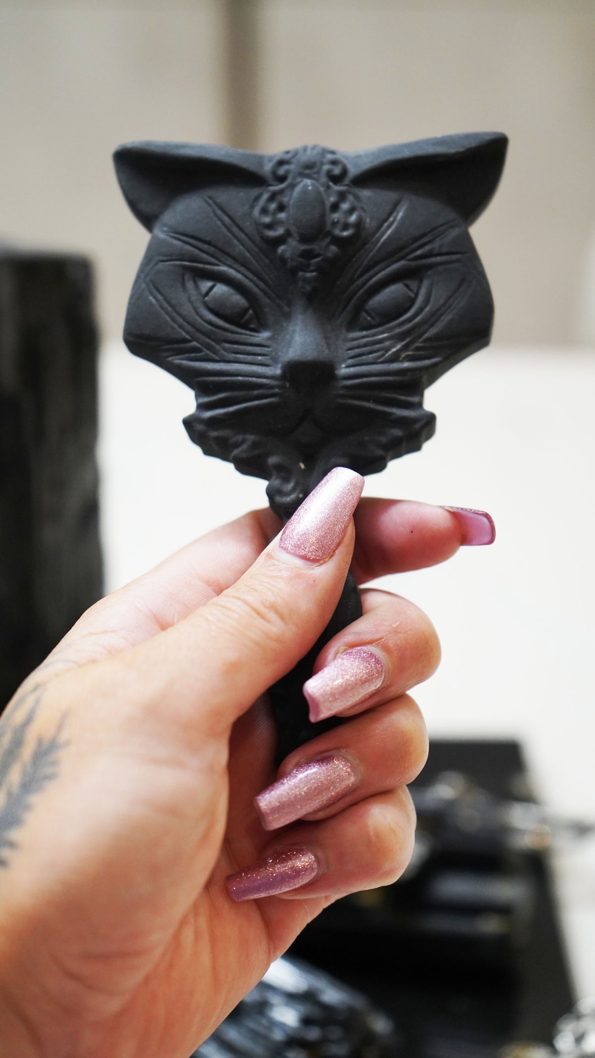 Black Tourmaline Cat Mirror