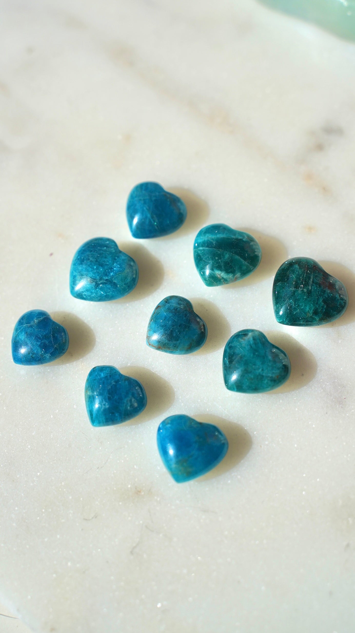 Blue Apatite Heart Tumble (Top Grade) - Dream Den Crystals