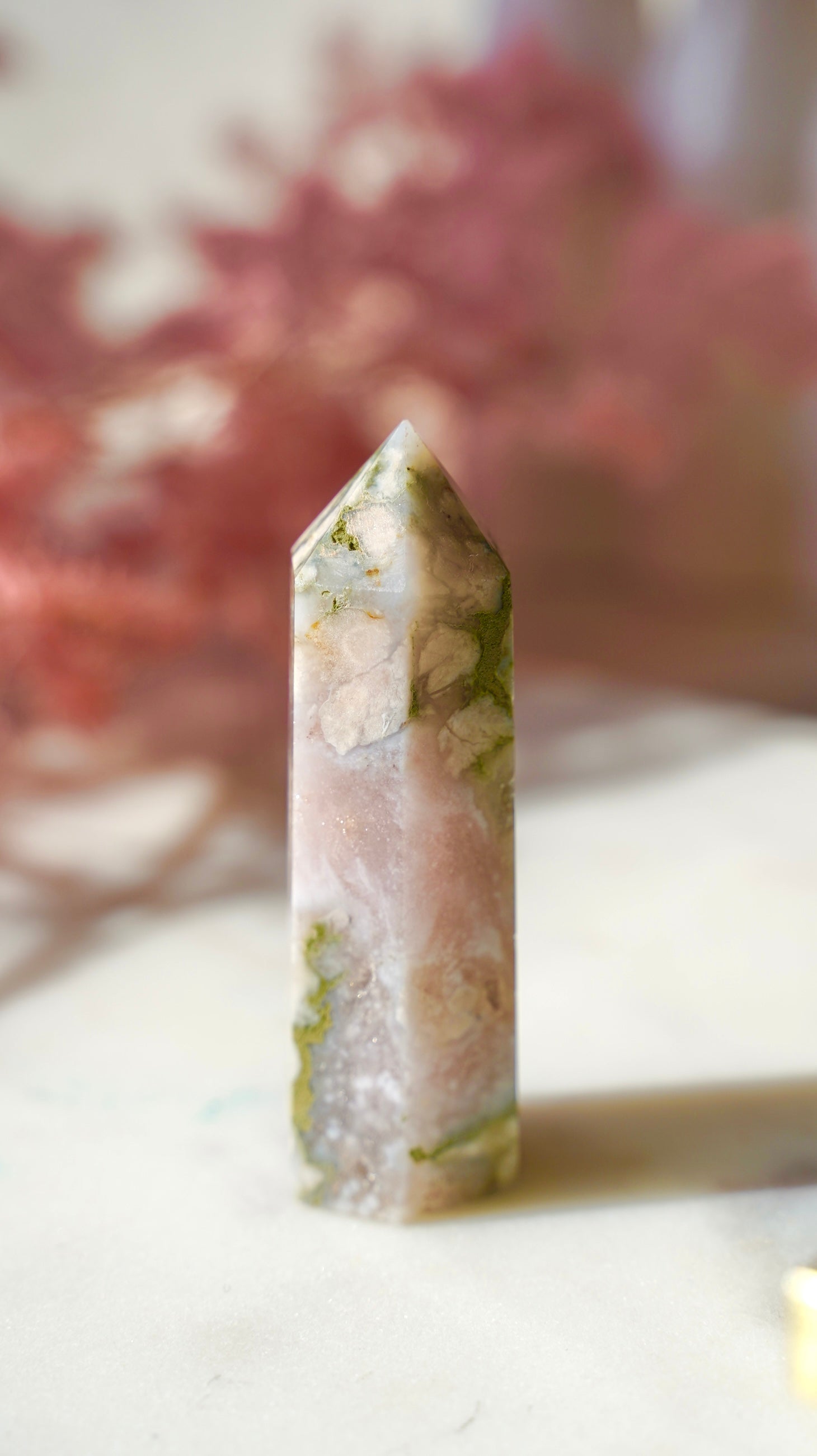 Flower Agate Tower - Dream Den Crystals