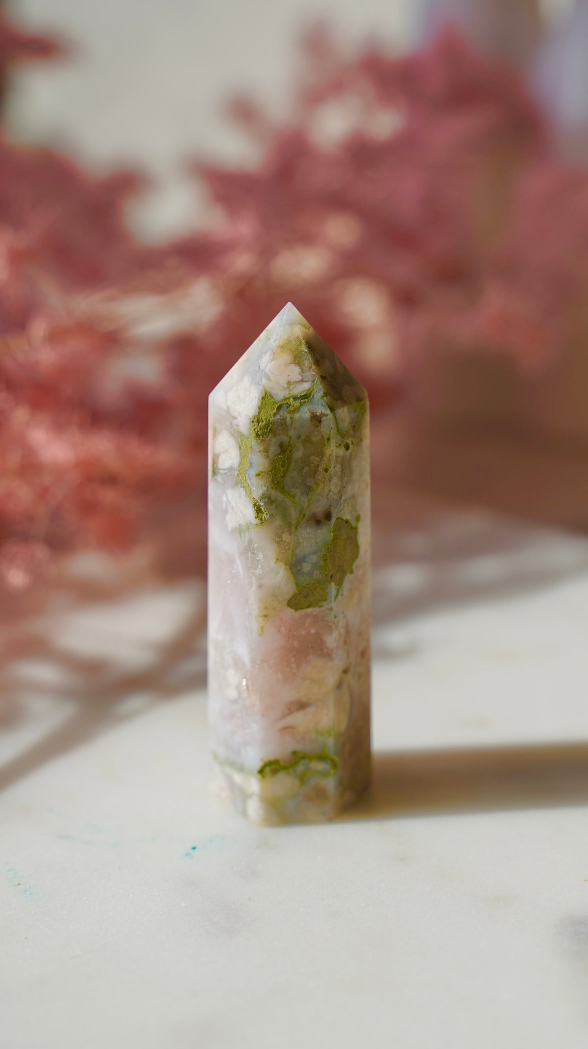 Flower Agate Tower - Dream Den Crystals