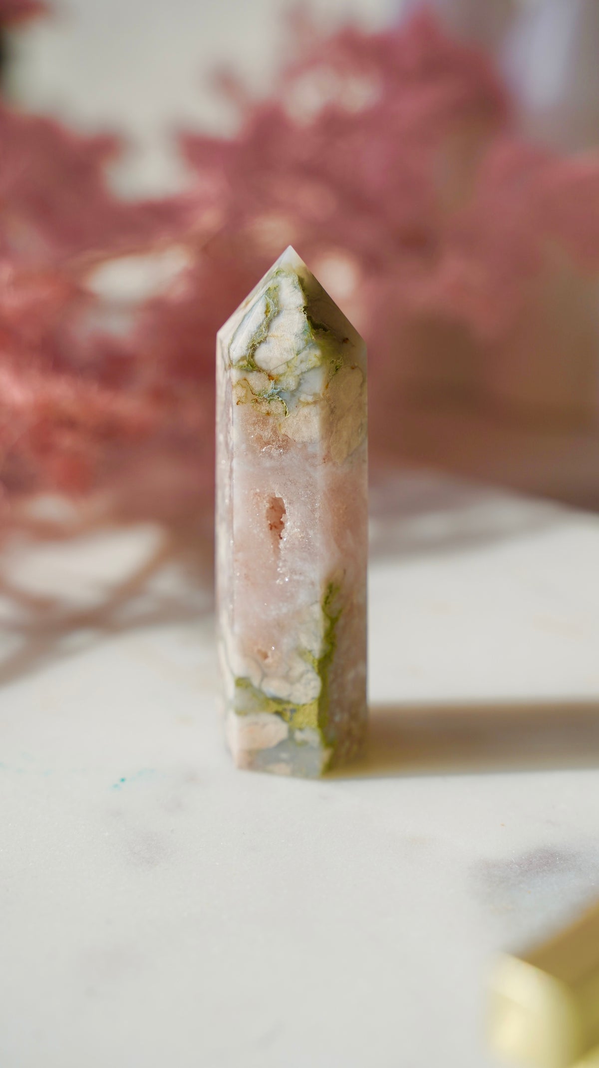 Flower Agate Tower - Dream Den Crystals