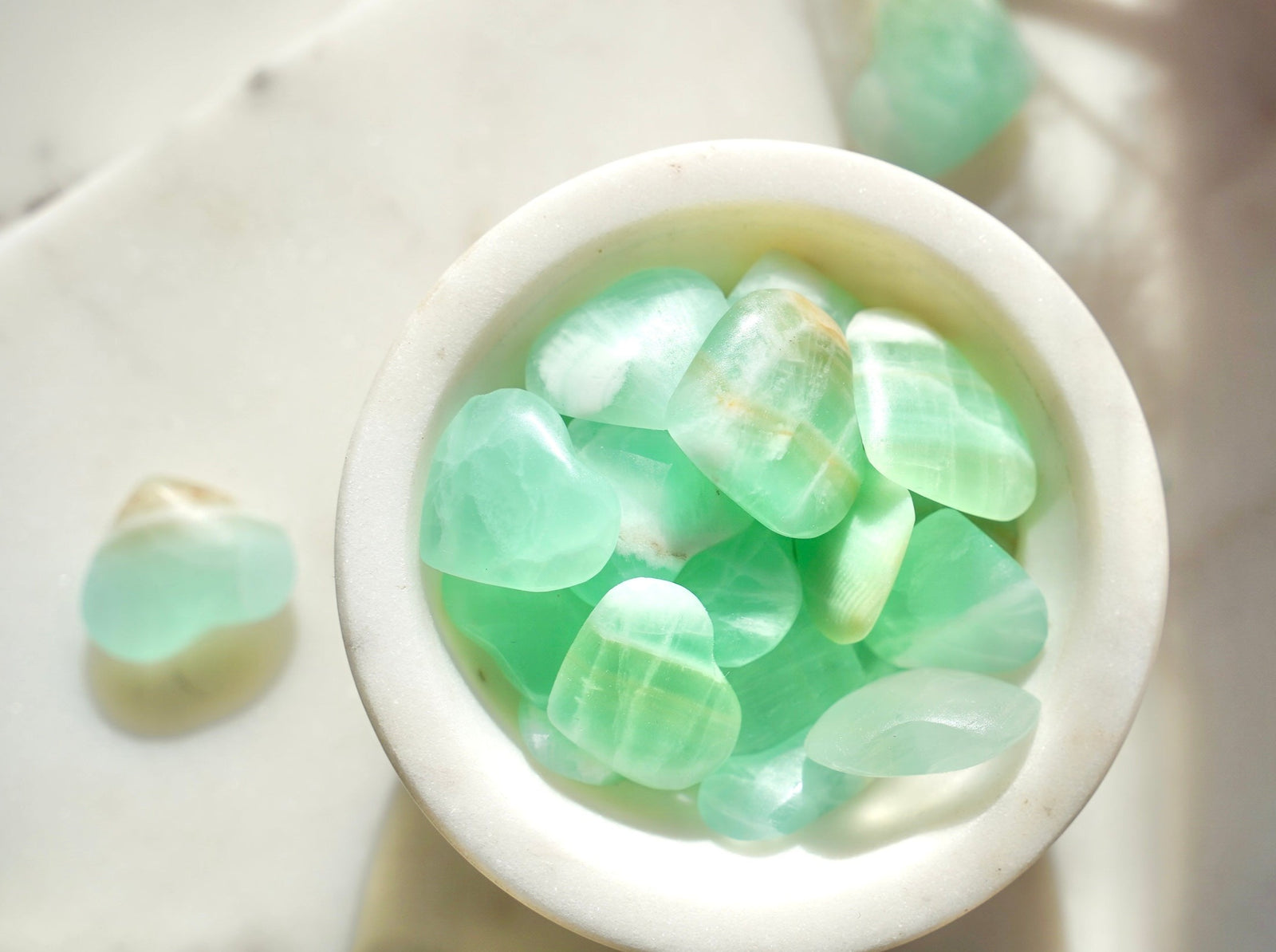 Pistachio Calcite Heart - Dream Den Crystals