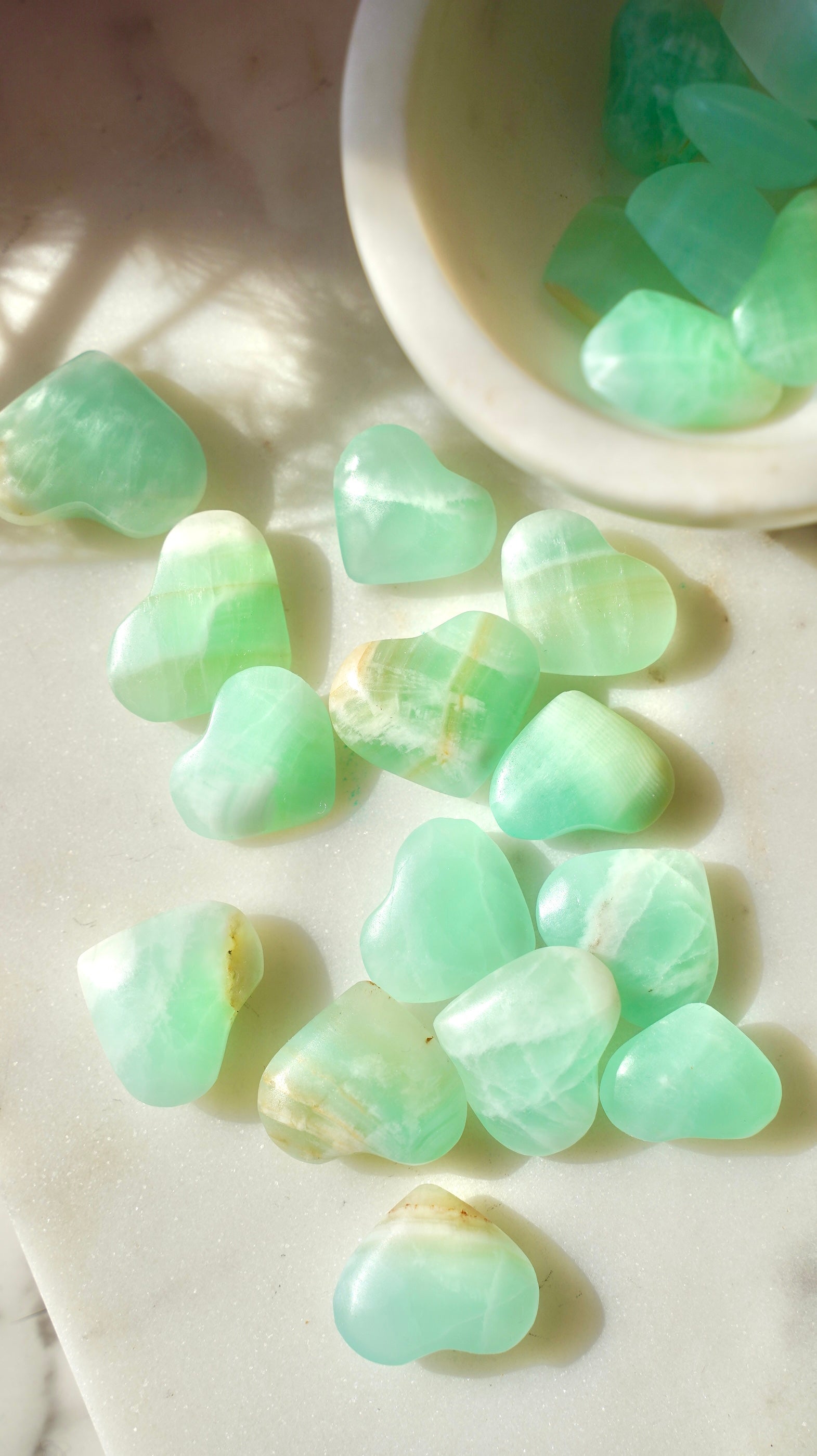 Pistachio Calcite Heart - Dream Den Crystals