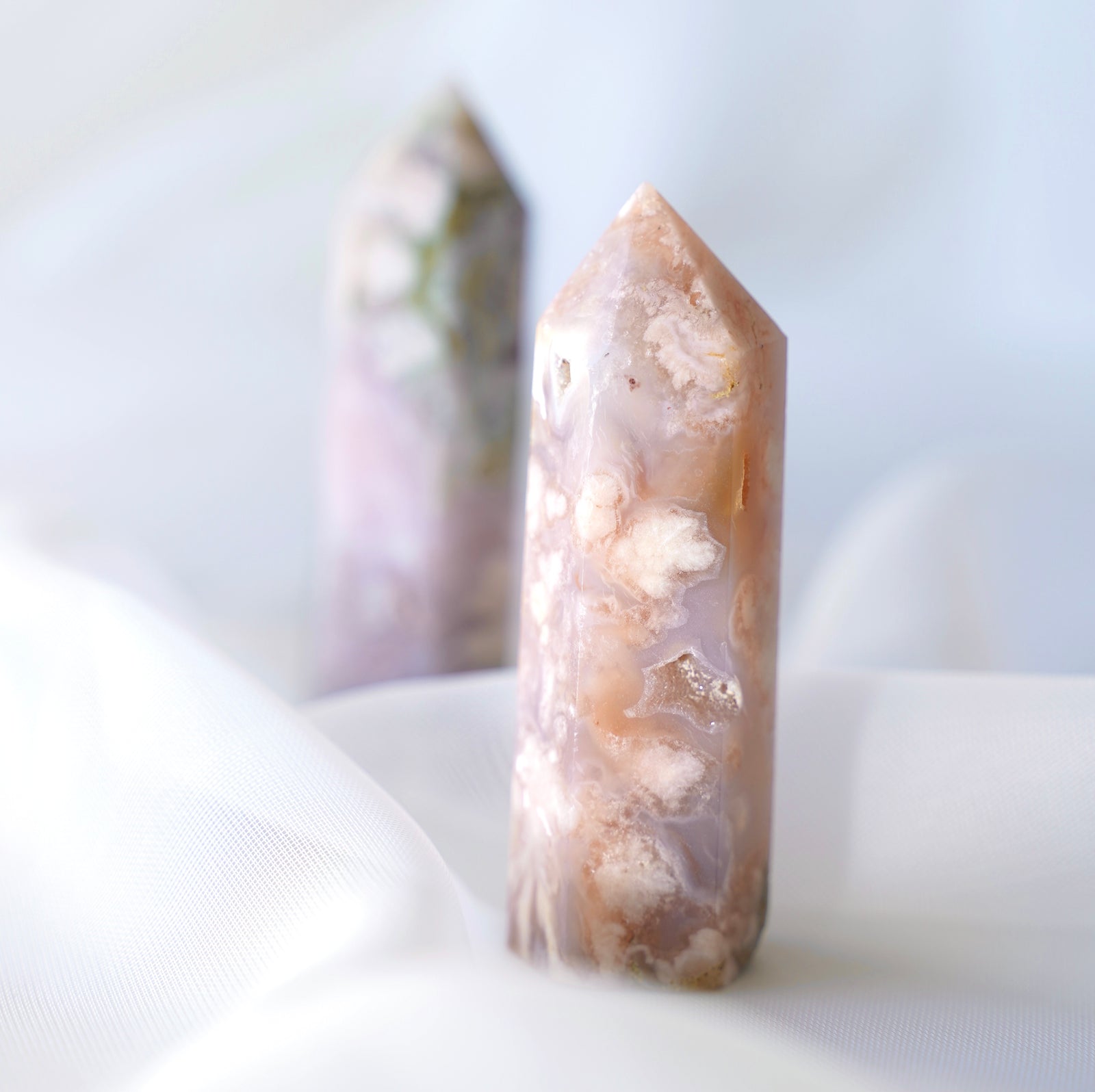 Flower Agate Tower - Dream Den Crystals